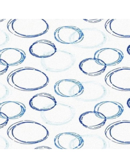 Cortina Ducha Tela Burbujas Azul 180x200 cm.