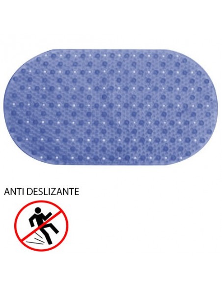 Alfombra Baño Antideslizante Ovalada 71x39 cm. Azul