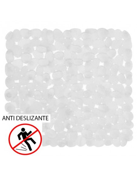 Alfombra Baño Antideslizante Stone 54x54 cm. Transparente