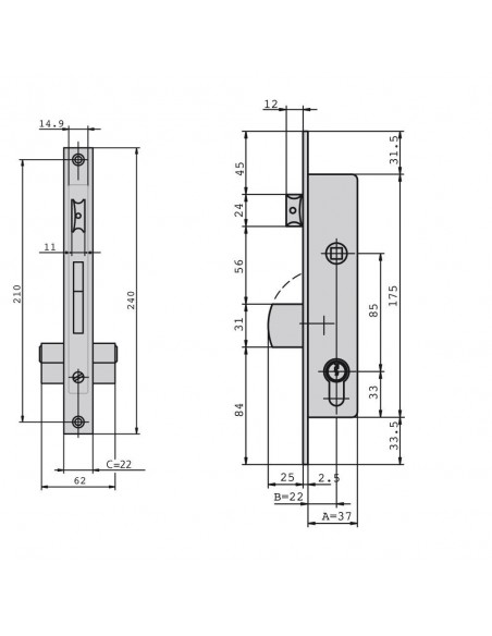 Cerradura Cvl 196/28/6an  Carpintería Aluminio 2