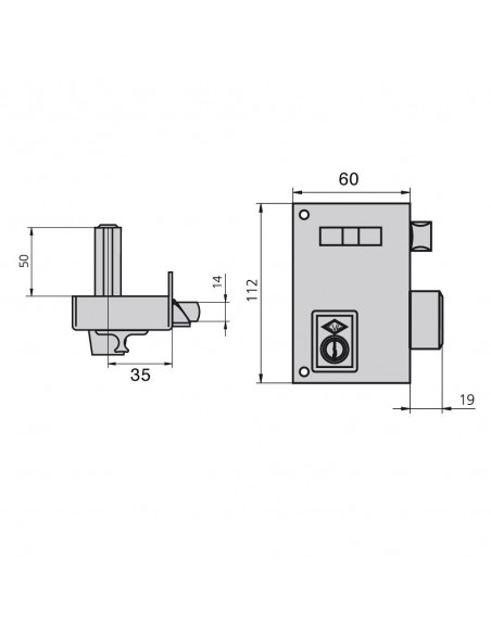 Cerradura Cvl 156a/60/he Derecha 2