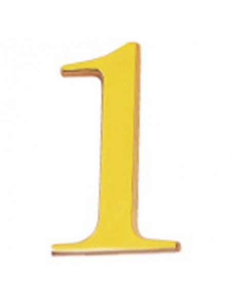 Numero Wolfpack "1" Laton 10 cm+tornillos blister 1 pieza