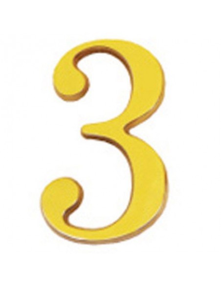 Numero Wolfpack "3"  Laton 10 cm+Tornillos Blister 1 Pieza