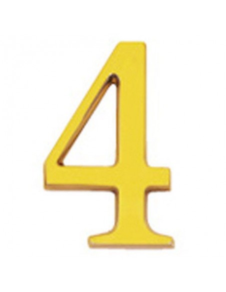 Numero Wolfpack "4"  Laton 10 cm+Tornillos Blister 1 Pieza