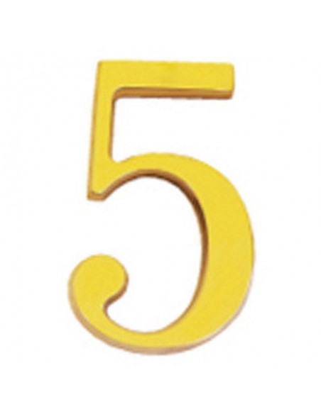 Numero Wolfpack "5"  Laton 10 cm+Tornillos Blister 1 Pieza