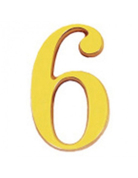 Numero Wolfpack "6"  Laton 10 cm+Tornillos Blister 1 Pieza