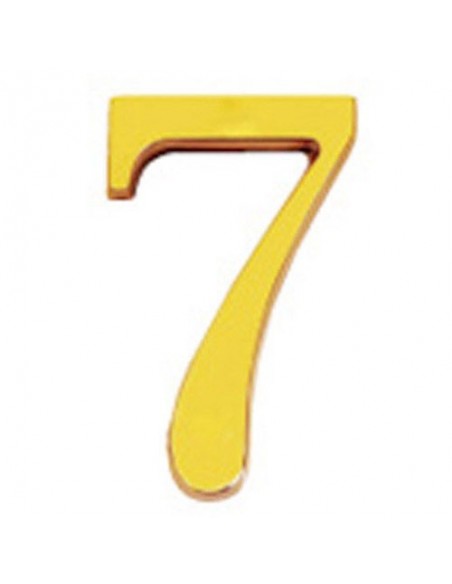 Numero Wolfpack "7"  Laton 10 cm+Tornillos Blister 1 Pieza