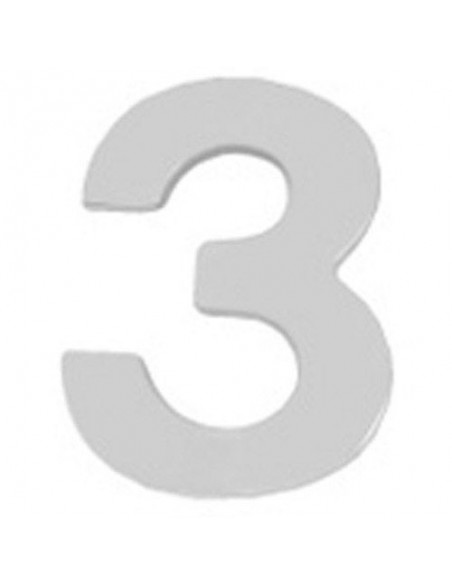 Numero Wolfpack "3" Plateado Mate 10 cm+tornillos blister 1 pieza