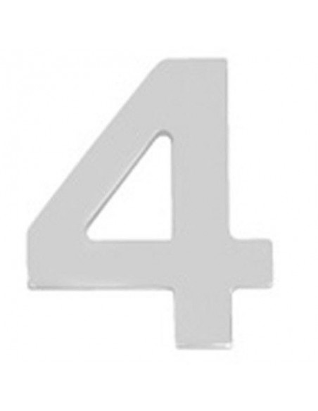 Numero Wolfpack "4" Plateado Mate 10 cm+tornillos blister 1 pieza