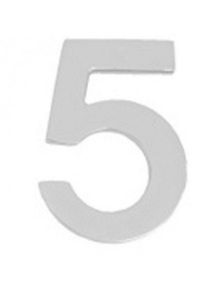 Numero Wolfpack "5" Plateado Mate 10 cm+tornillos blister 1 pieza