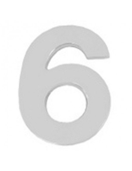 Numero Wolfpack "6" Plateado Mate 10 cm+tornillos blister 1 pieza