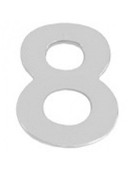 Numero Wolfpack "8" Plateado Mate 10 cm+tornillos blister 1 pieza