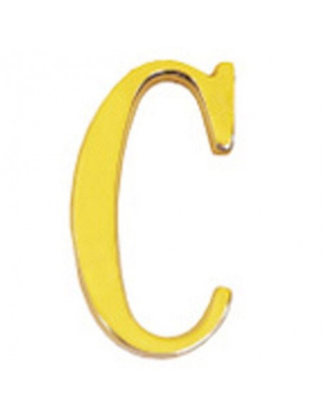 Letra Wolfpack "C" Laton 10cm+Tornillo-Blister 1 pieza