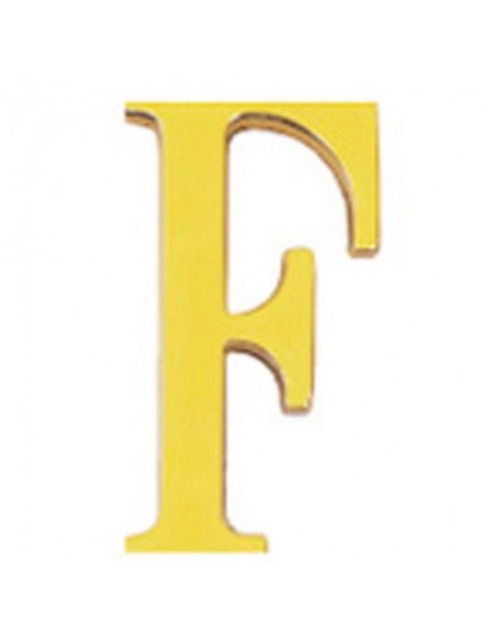 Letra Wolfpack "F" Laton 10cm+Tornillo-Blister 1 pieza