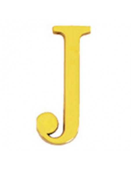 Letra Wolfpack "J" Laton 10cm+Tornillo-Blister 1 pieza