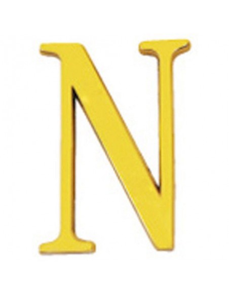 Letra Wolfpack "N" Laton 10cm+Tornillo-Blister 1 pieza