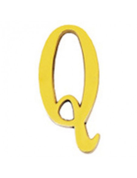 Letra Wolfpack "Q" Laton 10cm+Tornillo-Blister 1 pieza