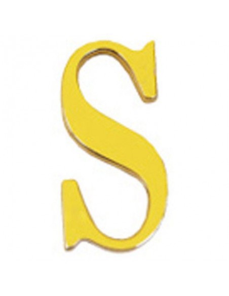 Letra Wolfpack "S" Laton 10cm+Tornillo-Blister 1 pieza