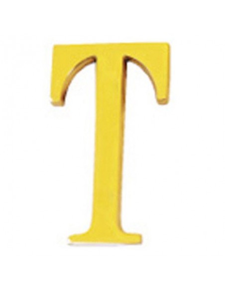 Letra Wolfpack "T" Laton 10cm+Tornillo-Blister 1 pieza