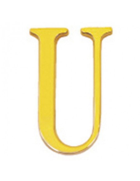 Letra Wolfpack "U" Laton 10cm+Tornillo-Blister 1 pieza