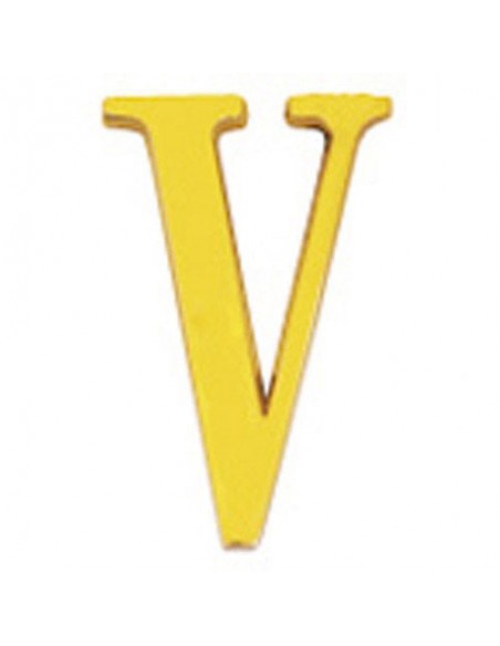 Letra Wolfpack "V" Laton 10cm+Tornillo-Blister 1 pieza