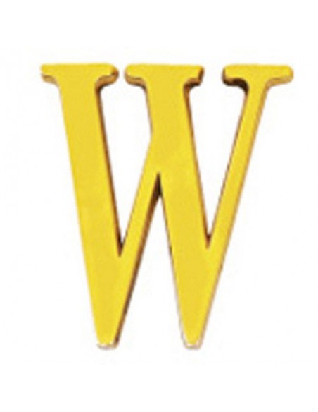 Letra Wolfpack "W" Laton 10cm+Tornillo-Blister 1 pieza