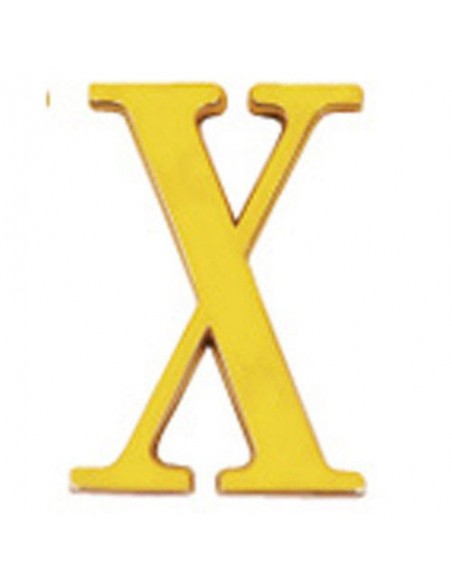 Letra Wolfpack "X" Laton 10cm+Tornillo-Blister 1 pieza