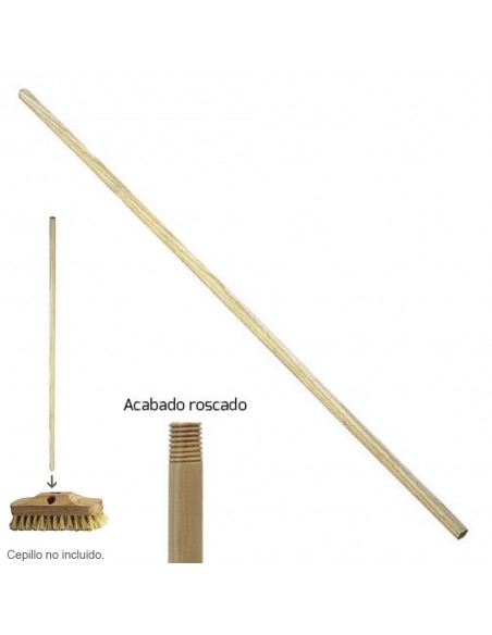 Mango Madera Escoba Metálica 1150x22 mm Roscado 2