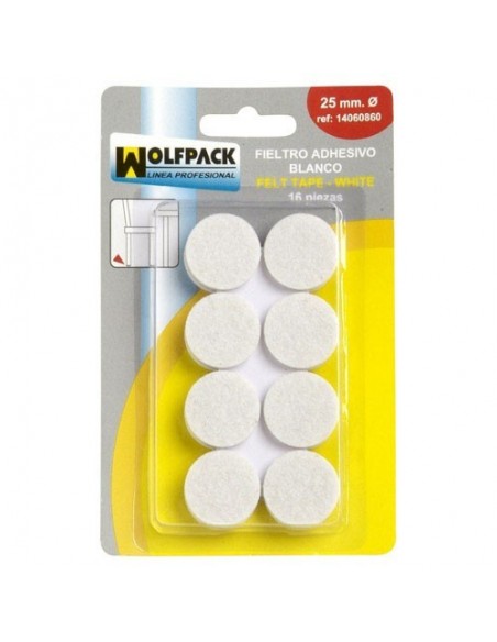 Fieltro Adhesivo Ø24mm (Bl.  8pz)blanco 2