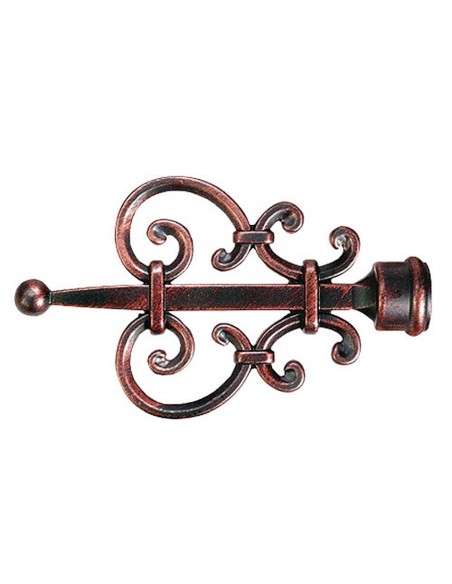 Terminal Forja Heraldico Ø20 Negro / Cobre