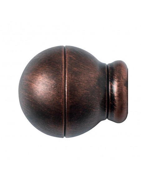 Terminal Forja Esfera Rayada 28mm Negro / Cobre