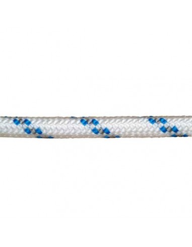 Cuerda Poliester Trenzada Blanco / Azul 6mm 200mt / Bobina
