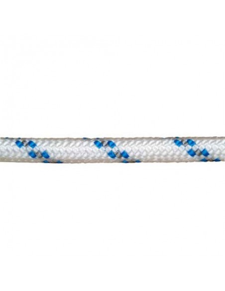 Cuerda Poliester Trenzada Blanco / Azul 6mm 200mt / Bobina