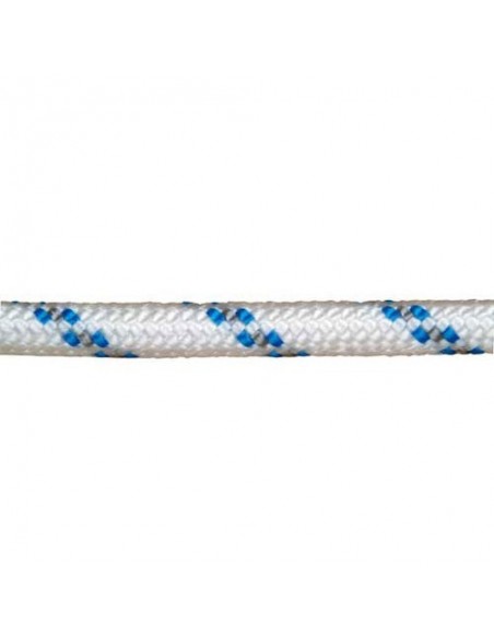 Cuerda Poliester Trenzada Blanco / Azul 6mm 200mt / Bobina 2