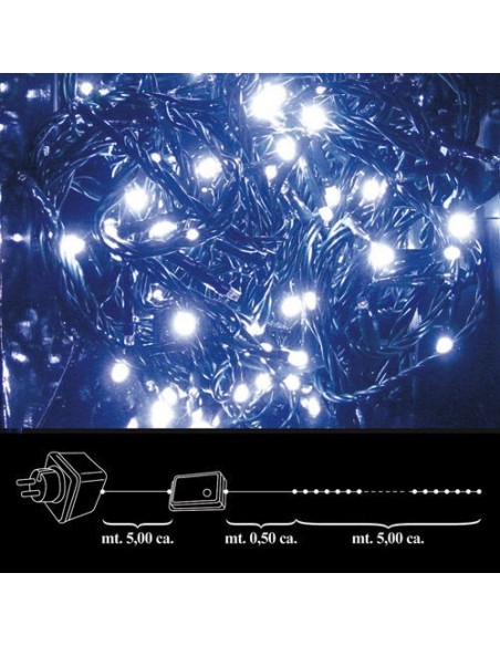 Luces Navidad 100 Leds Blanca Interior / Exterior Ip44 2