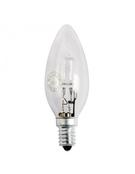 Bombilla Halógena Vela Clara E14 28w