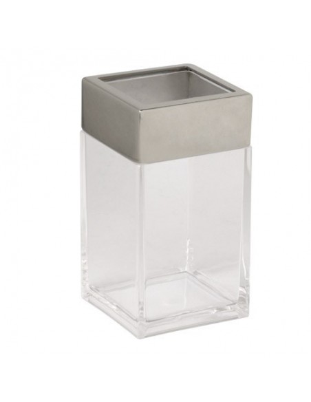 Vaso Baño Maurer Acrilico Inoxidable Transparente.