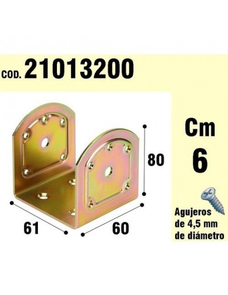 Soporte Para Madera Tipo "U"  Bicromatado 60mm