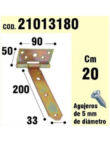 Soporte Para Madera Bisagra Bicromatado 200 mm