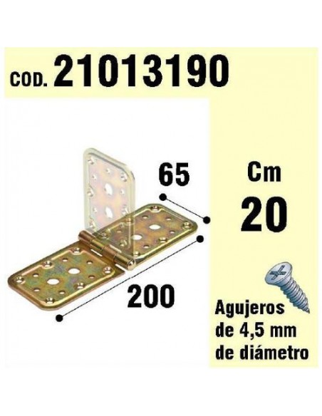 Soporte Para Madera Bisagra Bicromatado 65x200