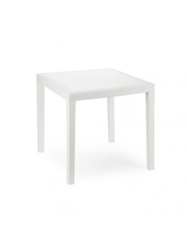 Mesa Resina Ratan Blanca King 80x80cm