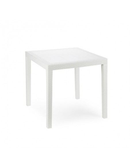 Mesa Resina Ratan Blanca King 80x80cm