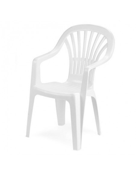 Silla Resina Monobloc Respaldo Alto.Blanco Zena