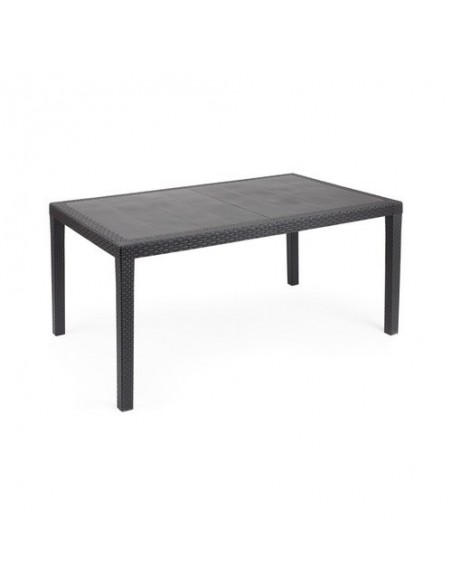 Mesa Resina Ratan Antracita Prince150x90 cm.