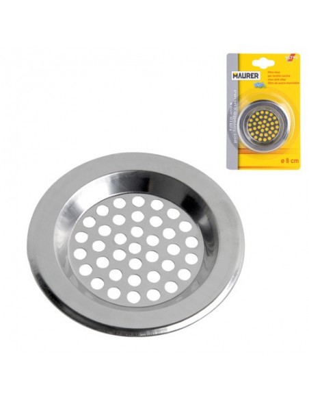 Filtro Cestillo Lavabo Fregadero Inoxidable   8 cm.