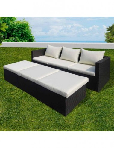 Conjunto Jardin Sofá Chaiselon Egadi Marrón