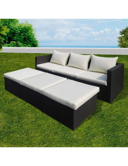 Conjunto Jardin Sofá Chaiselon Egadi Marrón