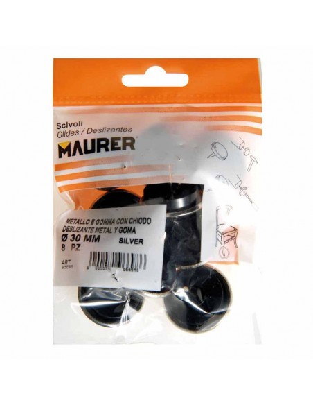 Deslizante Metal Goma Claro Ø30 (Blister 8 Unidades) 2
