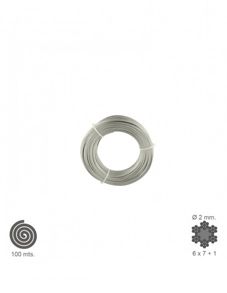 Cable Galvanizado  2 mm. (Rollo 100 Metros) No Elevacion 2