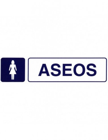 Rotulo Adhesivo 250x63mm Aseos Señoras